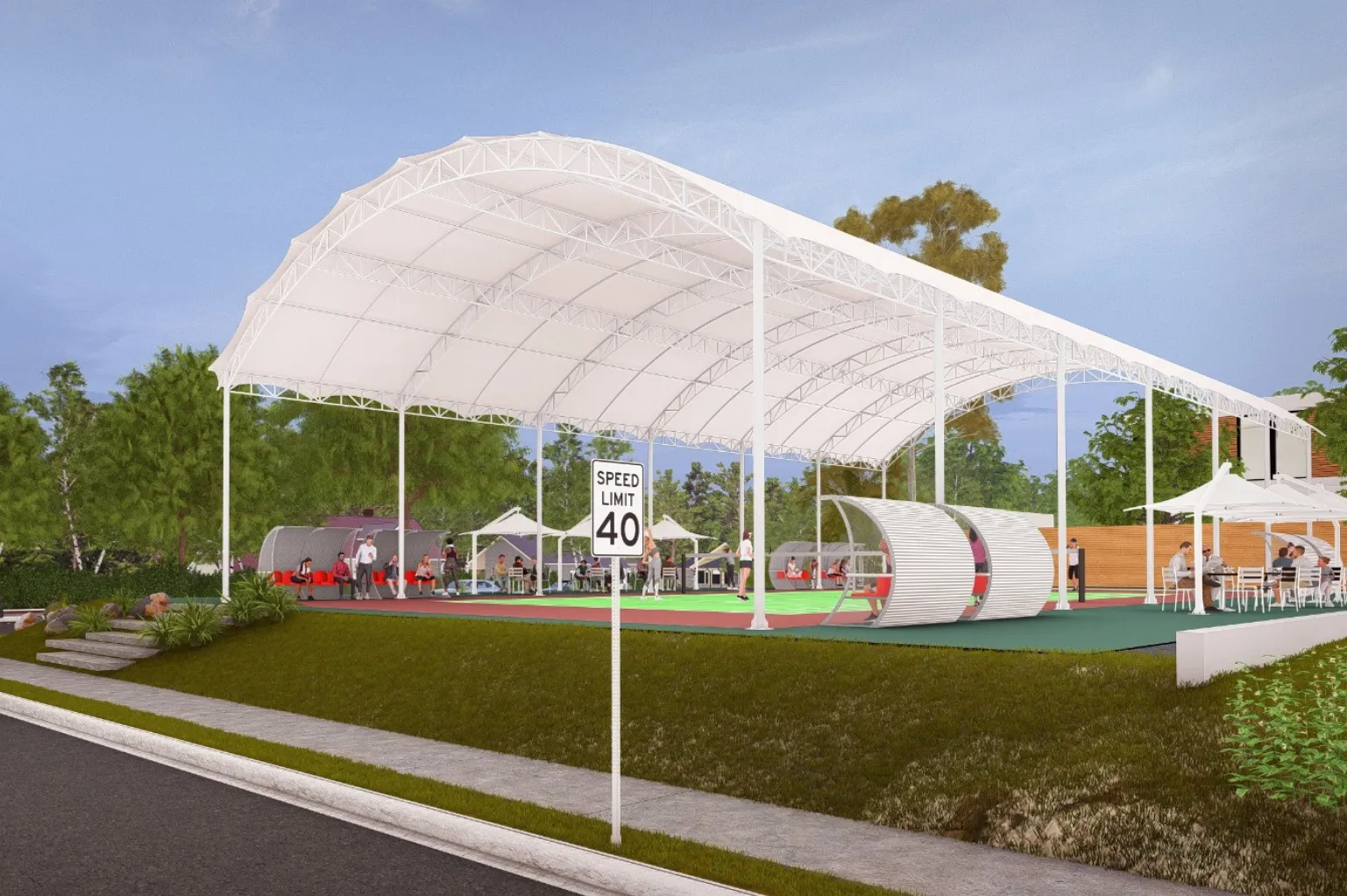 Kanopi Membran Lapangan Tenis