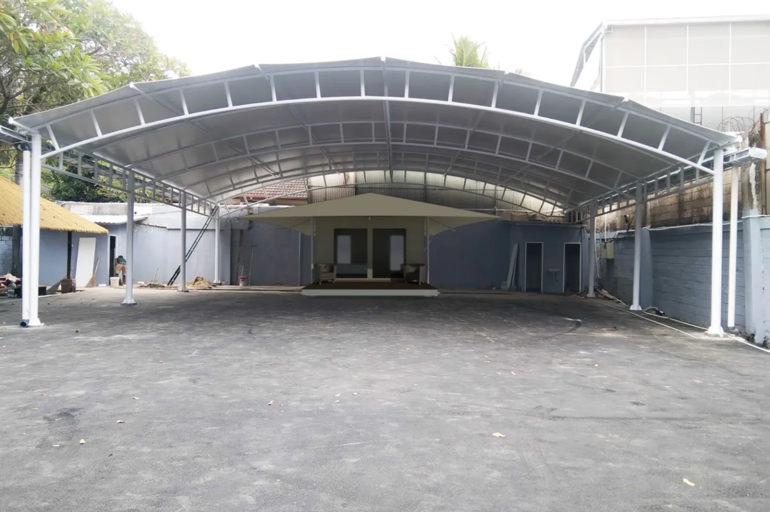 Tenda Membran Fungsional Depan Rumah